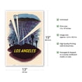 thumbnail image 2 of Los Angeles California - Hollywood - Vintage Airline Travel Poster by Fred Ludekens c.1948 - Master Art Print (Unframed) 13in x 19in, 2 of 4