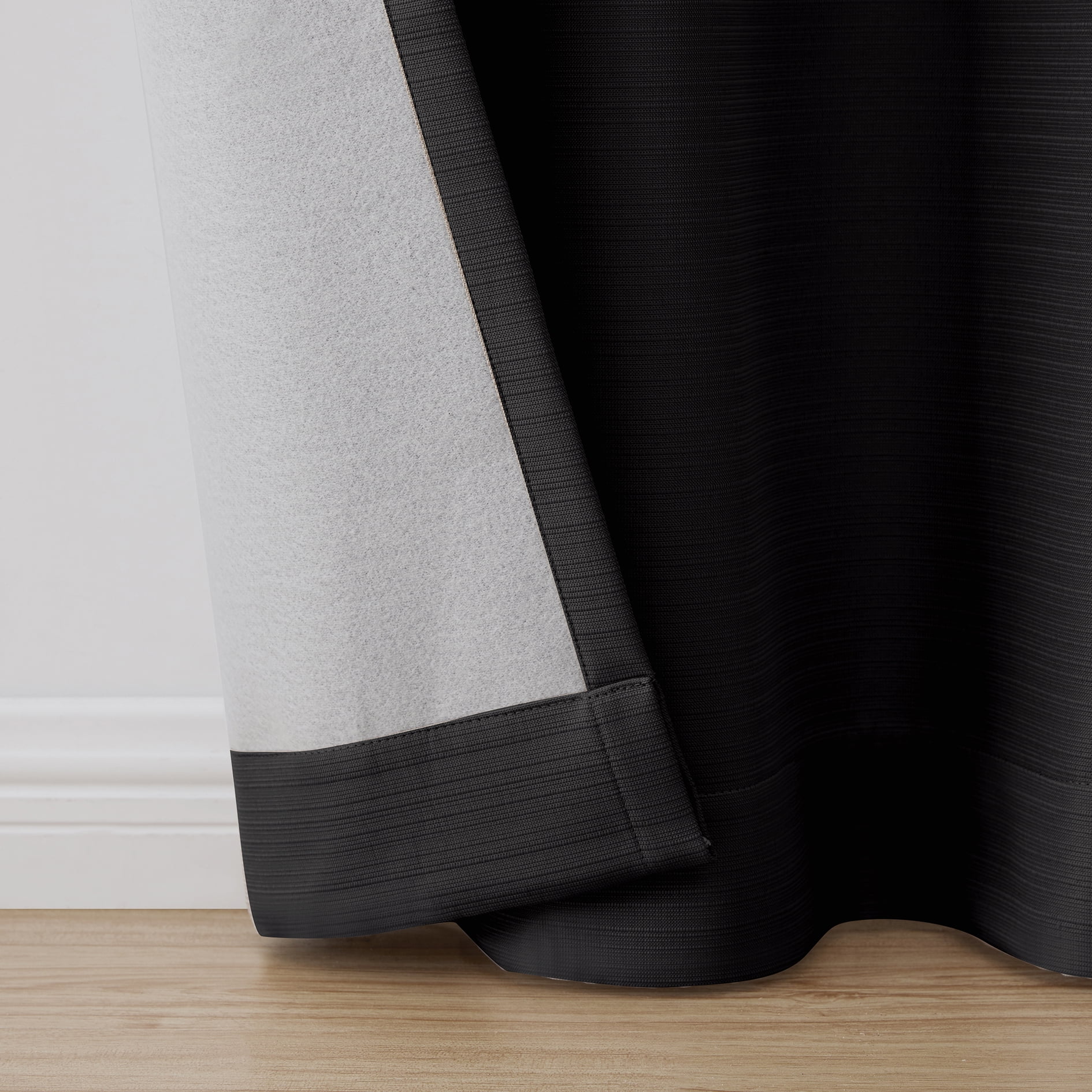 Serta So Dark 100% Blackout Black Grommet Top Curtain Panel Pair, 37" x 63"