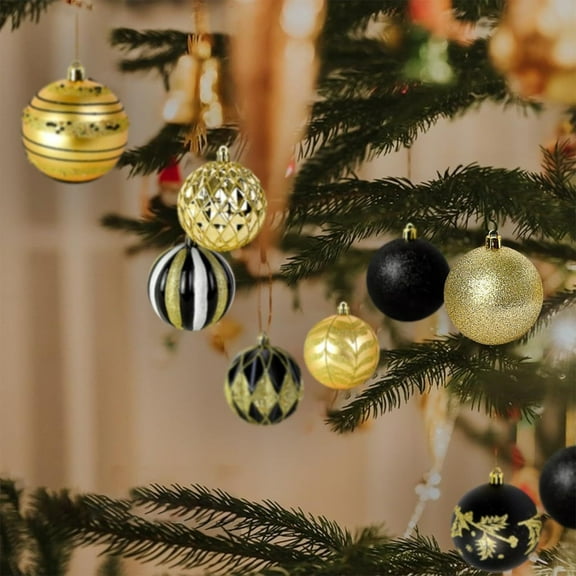 Up to 65 off!Yyuenw 2024 Christmas Tree Ornaments 25PCS Black and Gold Christmas Ornament 3.15" Shatterproof Christmas Tree Decorations Christmas Balls