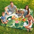 thumbnail image 7 of Tropical Leaves Picnic Blanket Waterproof Outdoor Beach Blanket Hand-held Pad Suitable for Travel, Camping, Beach, Family Gatherings, 7 of 7