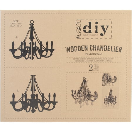 Sunrise Traditional Chandelier - Prima Marketing DIY Wooden Chandelier, Traditional, 14.9