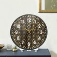 thumbnail image 4 of Yayeee Wall Clock Battery Operated 11.9" Silent Quartz Non-Ticking for Living Room Decor, Black Floral Pattern, 4 of 8