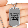 thumbnail image 2 of People Paws Necklace Stainless Steel or 18k Gold Dog Tag 24" Chain, 2 of 8