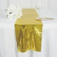 thumbnail image 3 of BalsaCircle 12" x 108" Shiny Mirror Foil Tulle Table Runner Gold, 3 of 6