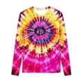 thumbnail image 2 of Favoffer Summer Unisex Kids Multicolor Tie-Dye Graphic Tee Round Neck Long Sleeve Stretchy Trendy Top Casual Travel Home Party 3-14Y, 2 of 5