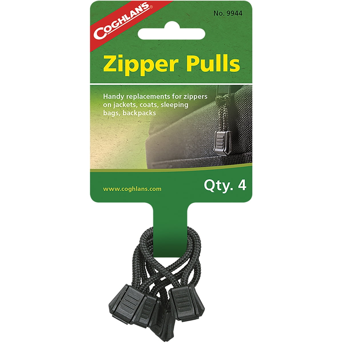 Coghlan's Zipper Pulls (4 Pack), Replacements for Jackets, Coats, Sleeping Bags