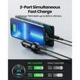 thumbnail image 2 of INIU Car Charger Rápido para Auto, Adaptador para Auto de 66W con Puertos Duales [USB C+USB a] para iPhone iPad Samsung, Negro, 2 of 8