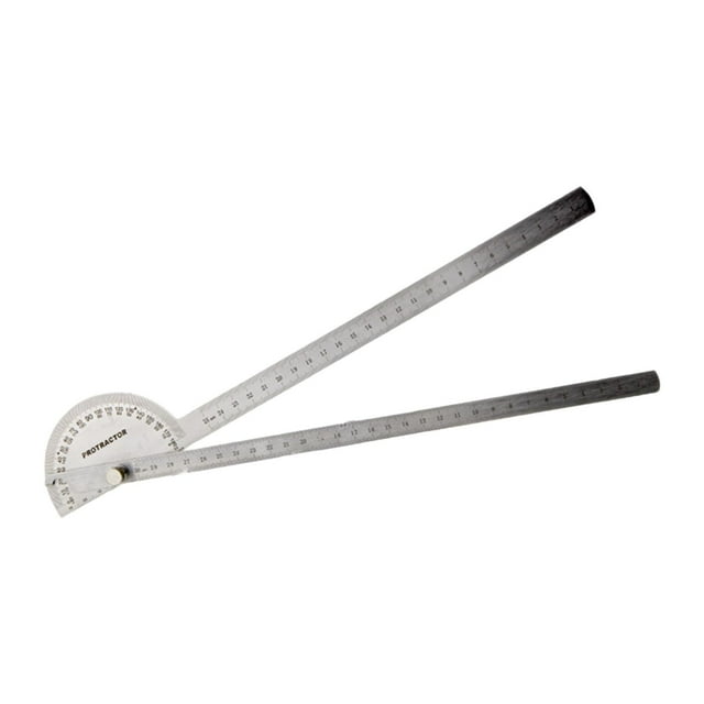 Transportador de ángulos Regla para carpintería de 30 cm Acero inoxidable Resistente a la oxidación para ángulos Multiusos 0-180 degree