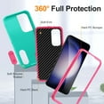 thumbnail image 2 of Allytech Rugged Case Compatible with Samsung Galaxy S24 with Hidden Kickstand, [Military Grade Drop Protection] Soft TPU Hard PC Bumper Non-Slip Shockproof Full Protective Case, Mint+Rose, 2 of 8