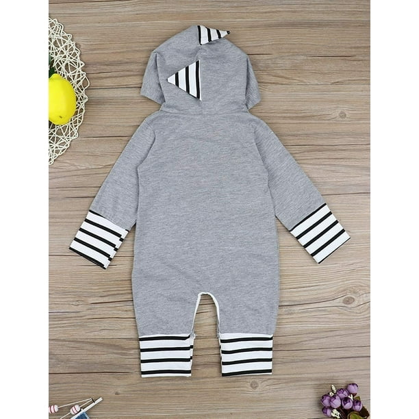 Toddle Baby Boy Clothes Newborn Dinosaur Onesie Long Stripe Sleeve