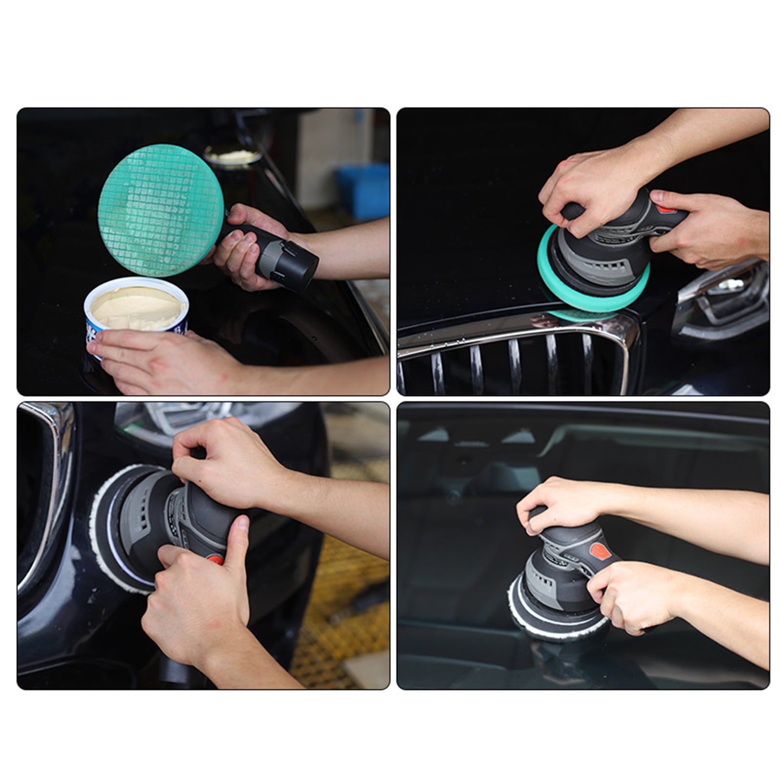 16Pcs/Set Cordless Car Buffer Polisher Kit 5250Rpm 6 Variable Speed Scratch Removing Battery Powered Car Detailing Wireless Polisher Machine