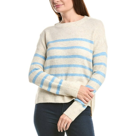 CeCe womens  Placement Stripe Pullover Sweater, XL, Brown