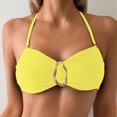 thumbnail image 4 of Shihyeh Women's Strapless Bikini Sets Tube Top Bandeau Swimsuit Tie Back Mid Rise Two Piece Bathing Suits, 4 of 5