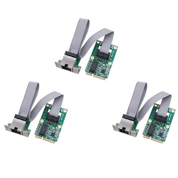 3X New Mini PCI-E Network Card 1000Mbps Gigabit Ethernet NIC Adapter RTL8111F PCI Express 10/100/1000M RJ45 LAN