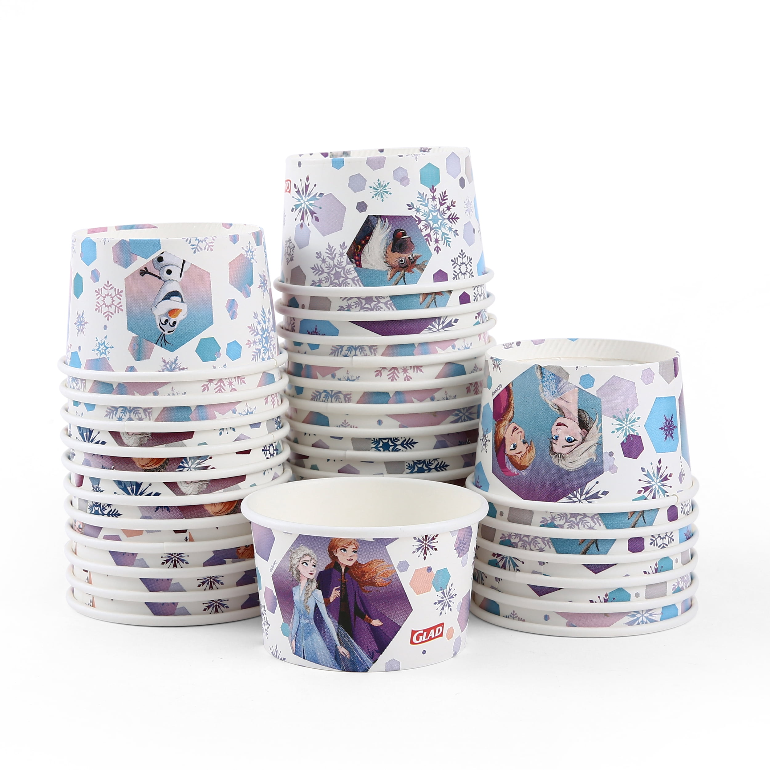 Glad Kids - 6oz Paper Snack Bowls NO lid - 32ct - Frozen - MIXED PACK
