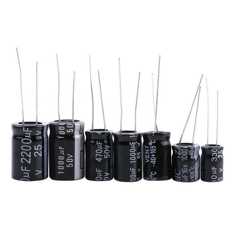 

125pcs 1uF~2200uF 25 Values Electrolytic Capacitors Assortment Kit Set