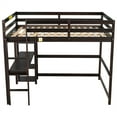 thumbnail image 5 of Full Loft Bed with Desk & Shelves, Full Loft Bed with Bulit-in Ladder & Full-Length Guardrail, Wooden Full Size Loft Bed for Teens Adults, No Box Spring Needed, 79.5” x 58.8” x 65.0”, Espresso, 5 of 7