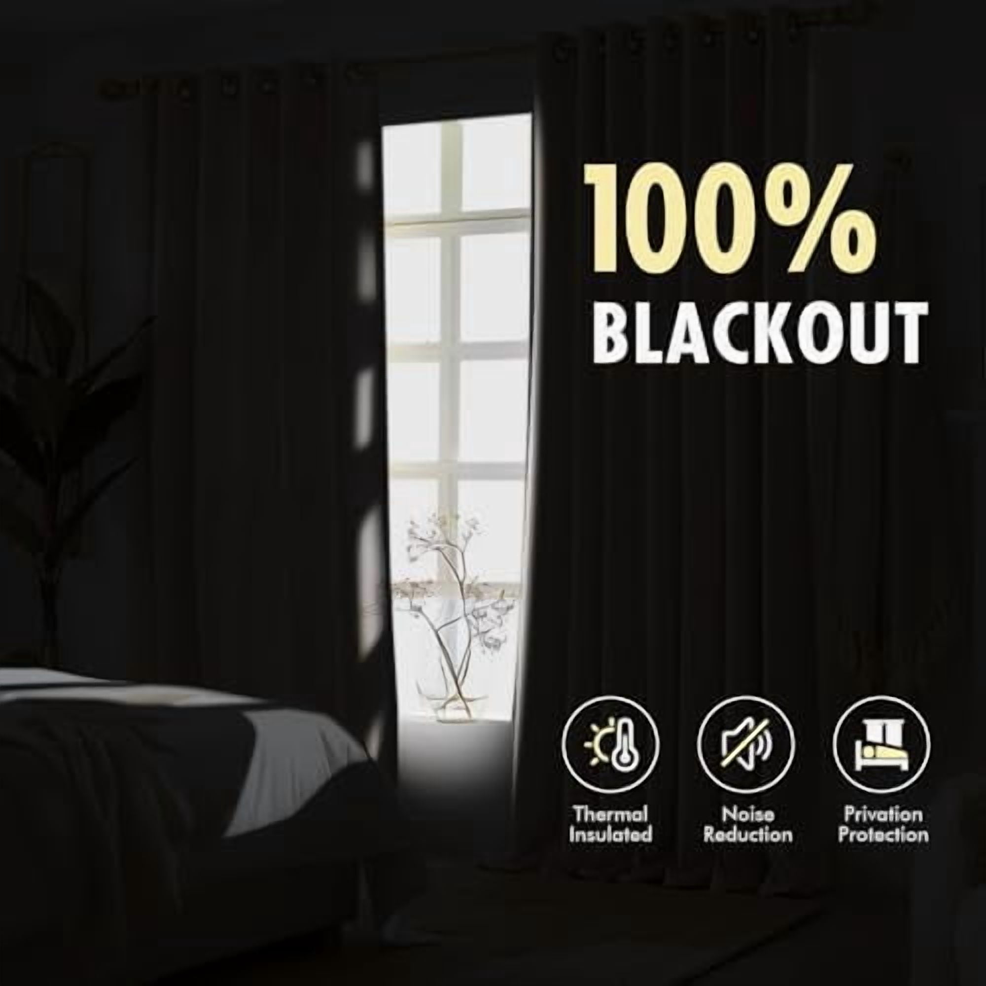 Chambray Blue Pinch Pleated 100% Blackout Linen Curtains for Bedroom, Room Darkening Memory Trained Light Blocking Window Curtain 84 inches Long for Living Room, Black Out Pleat Drape, 2 Panels