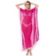 thumbnail image 4 of HAPPY BAY Women's Summer Loungewear Sheer Solid Casual Cover Up Relaxed Caftan Maxi Dresses for Women Plus Size XL-XXL Pink, Pom Pom Lace, 4 of 5