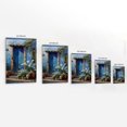 thumbnail image 2 of Lienzo canvas decorativo casa adobe mexicana color naranja con puertas azules, cactus y buganvilias, arte paisaje sudwest para sala y comedor., 2 of 7