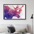 thumbnail image 1 of PixonSign Framed Canvas Print Wall Art Moose and Inkblots Animals Wilderness Illustrations Modern Art Farmhouse/Country Fun Multicolor Pastel for Living Room, Bedroom, Office - 24"x36" Black, 1 of 5