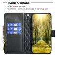 thumbnail image 6 of iPhone XS Max Women Wallet Case, Magnetic Leather Purse Zipper Wallet Folio Flip Credit Card Coin Stand Case with Wristp Hand Strap Lanyard Compatible with iPhone XS Max,
(Black), 6 of 10