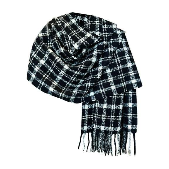Yuanlong Winter Scarves Unisex Classic Checkered Long Warmth Shawls Wraps With Tassels Comfortable Neckwear Soft Scarfs
