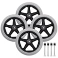 thumbnail image 1 of TAILTOSS Roues de Fauteuil Roulant Gris Pièces de Rechange pour Fauteuil Roulant PVC Lot de 4, 1 of 5