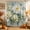 Cream, Green, Teal, variant on White Green Flowers Shower Curtain, Waterproof Shower Curtains for Bathroom, Modern Abstract Blooming Floral Leaf Washable Fabric Bathtub Curtain Set Bath Decor with 12 Hooks Stall 36"x72"