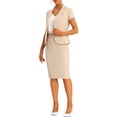 thumbnail image 4 of Junior's  2 Piece Suit Set Short Sleeve Blazer Jacket Pencil Skirt, 4 of 5
