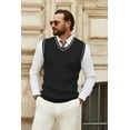 thumbnail image 3 of COOFANDY Men's Sweater Vest V Neck Sleeveless Sweater Slim Fit Casual Knitted Vest Sweaters, 3 of 6