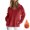 Red, variant on Womens Fleece Sweaters Fashion Jacquard Pullover Tops Solid Loose Lapel Sweatshirts with Button Winter Autumn Casual Loungewear Thick 2025 Fall Fashion Clothes