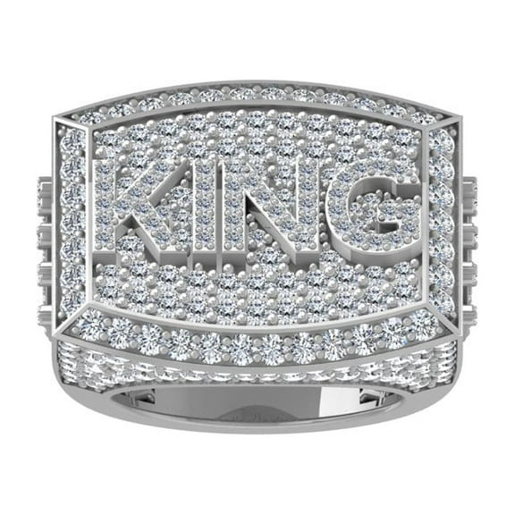 Araiya Fine Jewelry 10K White Gold Round-shape Lab Grown Diamond Fashion Band Ring ( 3 3/4 cttw, D-F Color, VS Clarity) Size 8.5