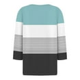 thumbnail image 3 of Lmnyox 3/4 Sleeve Shirts for Women Color Block Button V Neck Casual Blouses Dressy Fashion Tops Clothes, 3 of 5