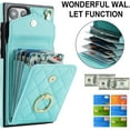 thumbnail image 3 of REQO Phone Case for Samsung Galaxy S22 Ultra 5G Wallet Cover with Tempered Glass Screen Protector and Crossbody Ring RFID Blocking Card Holder Cell S22ultra 22S S 22 S22ultra5g 6.8 Women Teal, 3 of 7