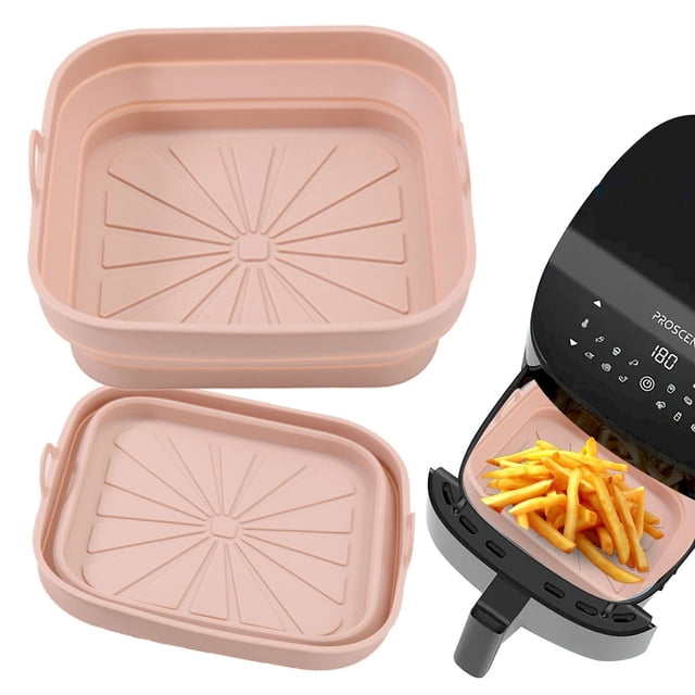 Ynlkorvg Plaques de Cuisson Plateaux Friteuse Doublures en Silicone Accessoires Friteuse Carrés Antiadhésifs Réutilisables Remplacement pour Friteuse