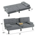 Homall Sleeper Futon Sofa Bed for Small Spaces, Upholstered Linen