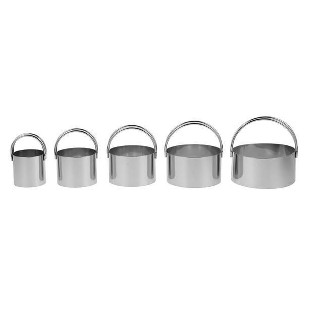 5 cortadores redondos para pasteles, cortadores de galletas redondos, moldes metálicos para hornear galletas.