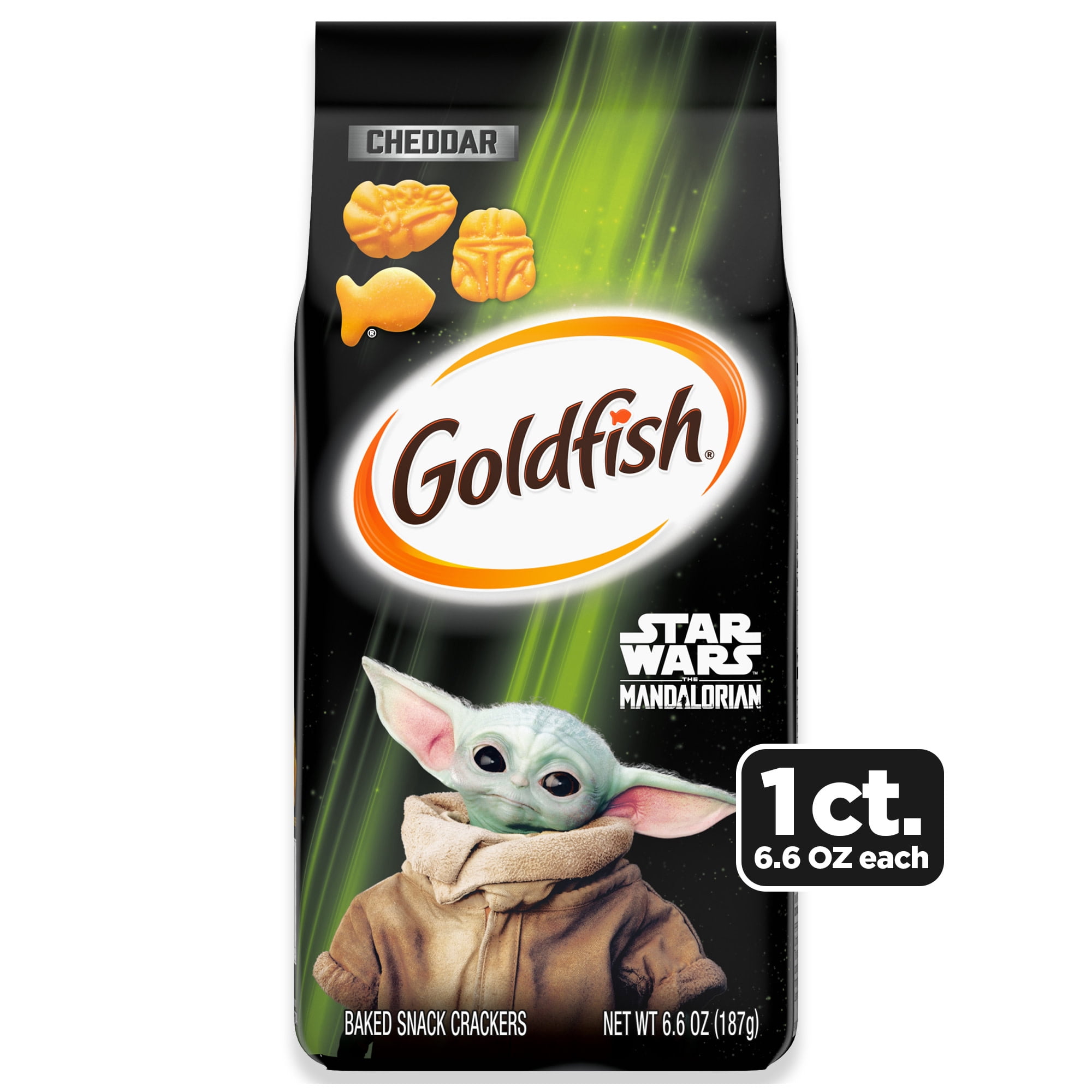 Goldfish Star Wars Mandalorian Cheddar Crackers, Snack Crackers, 6.6 oz bag