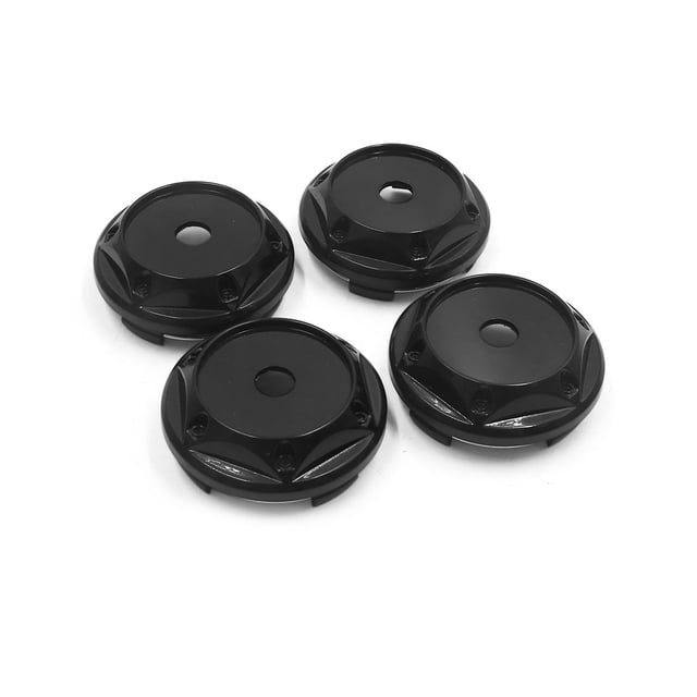 4uds 67mm 4 Lengüetas Plástico Negro Tapas Eje Central del Cubo Llanta Rueda del Vehículo
