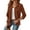 Brown, variant on Mengpipi Women Chic Motorcycle Zipper Jacket Long Sleeve Light Street Fashion Lapel Test Bag Button Cuff Cool Cool Jacket Jacket S-2XL