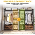 thumbnail image 6 of Tribesigns Freestanding Closet Organizer, Clothes Rack with Drawers and Shelves, Heavy Duty Garment Rack Hanging Clothing Wardrobe Storage Closet for Bedroom, Black, 6 of 7