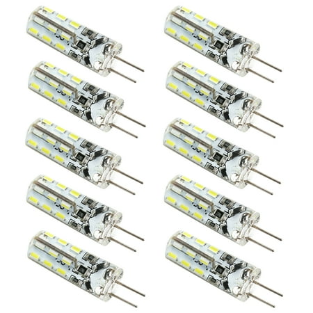 

ifundom LEORX 10pcs Energy-saving G4 DC 12V 2 Watt 24 3014 SMD 6000-6500K LED Lamps Lights (Cool White)