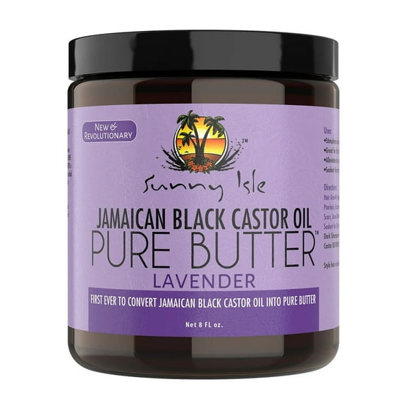 Sunny Isle Jamaican Black Castor Oil Pure Butter Lavender for Hair Growth, 8 Oz..
