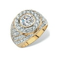 thumbnail image 2 of PalmBeach Jewelry Men's 4.55 TCW Round Cubic Zirconia Geometric Cluster Ring Gold-Plated or Silvertone, 2 of 4