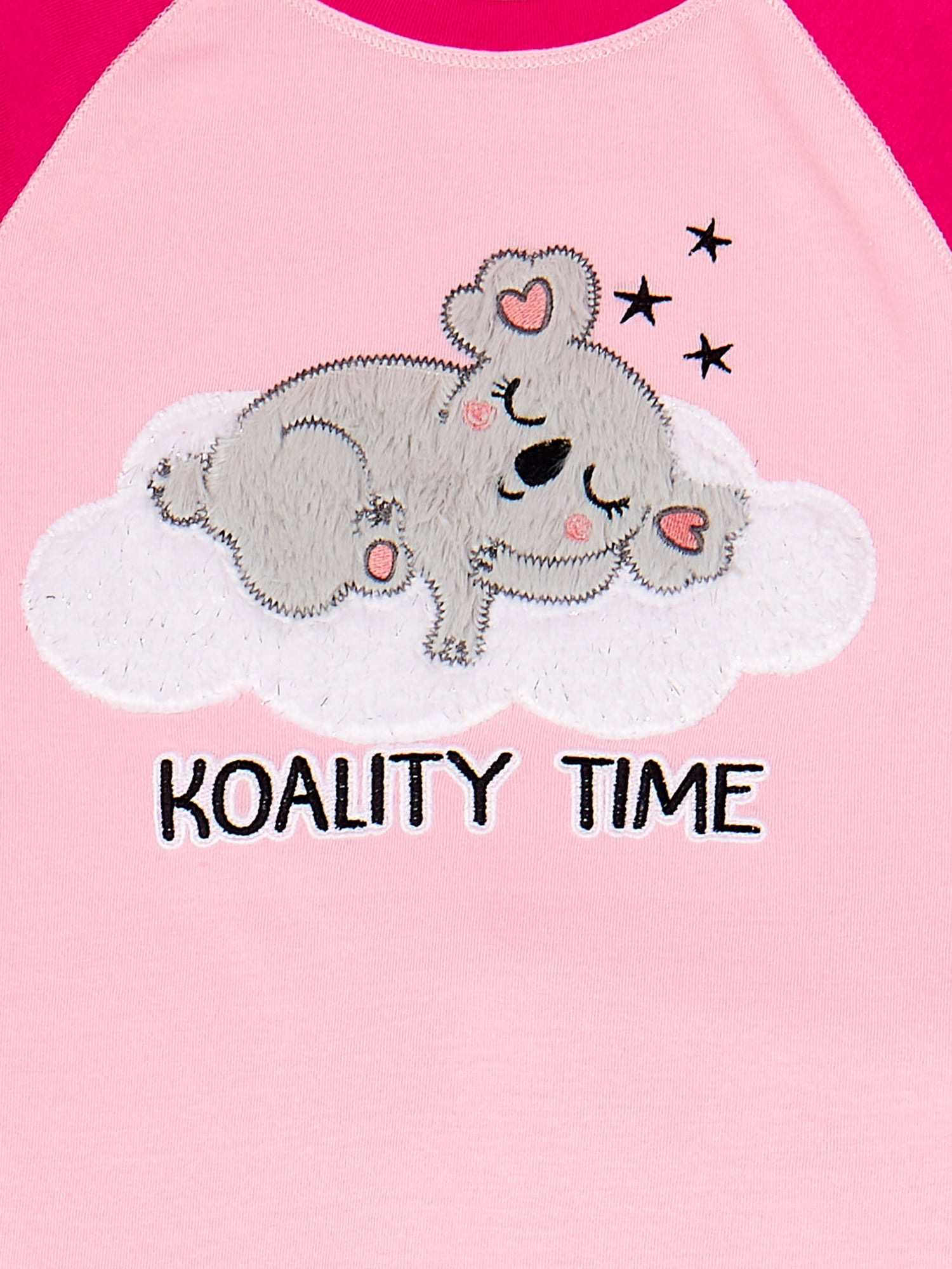 Wonder Nation Girls' Cozy Pajama Sleep Set, 2-Piece, Sizes 4-18 & Plus