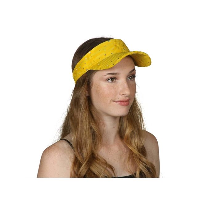 TopHeadwear Glitter Sequin Visor Hat - Yellow