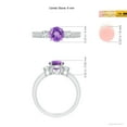 thumbnail image 4 of ANGARA Natural Classic Three Stone Amethyst and Diamond Ring in 14K White Gold for Women (Size-6mm) | February Birthstone, Birthday, Anniversary, Jewelry Gift for Women | Natural Amethyst Ring, 4 of 9