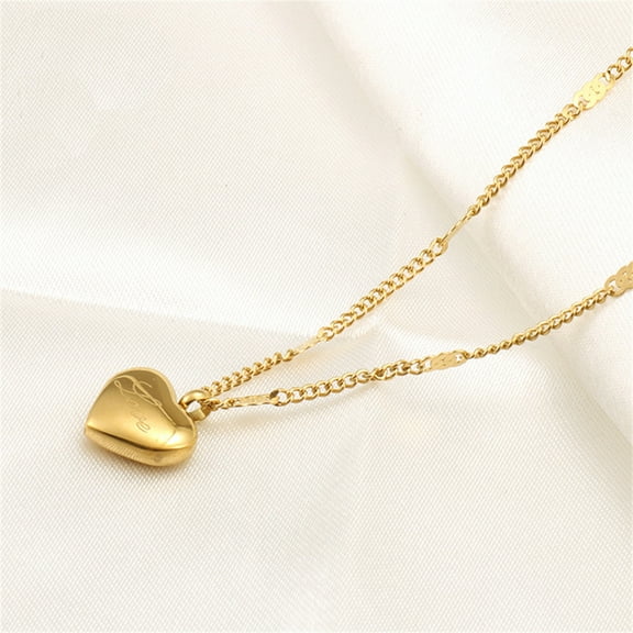 New Fashion Tiny Chain Choker Necklace Female 14K Yellow Gold Love Heart Pendant for Women Jewelry Christmas Gift