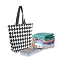 thumbnail image 2 of FORMRS Womens Canvas Tote Bag with Zipper Inner Pocket Shoulder Handbag, Black and White Geometric, 2 of 7